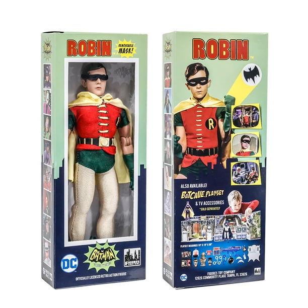 Batman & Removable Mask Robin Batman Classic 66 TV Show 8 Inch Figure Two-Pack 